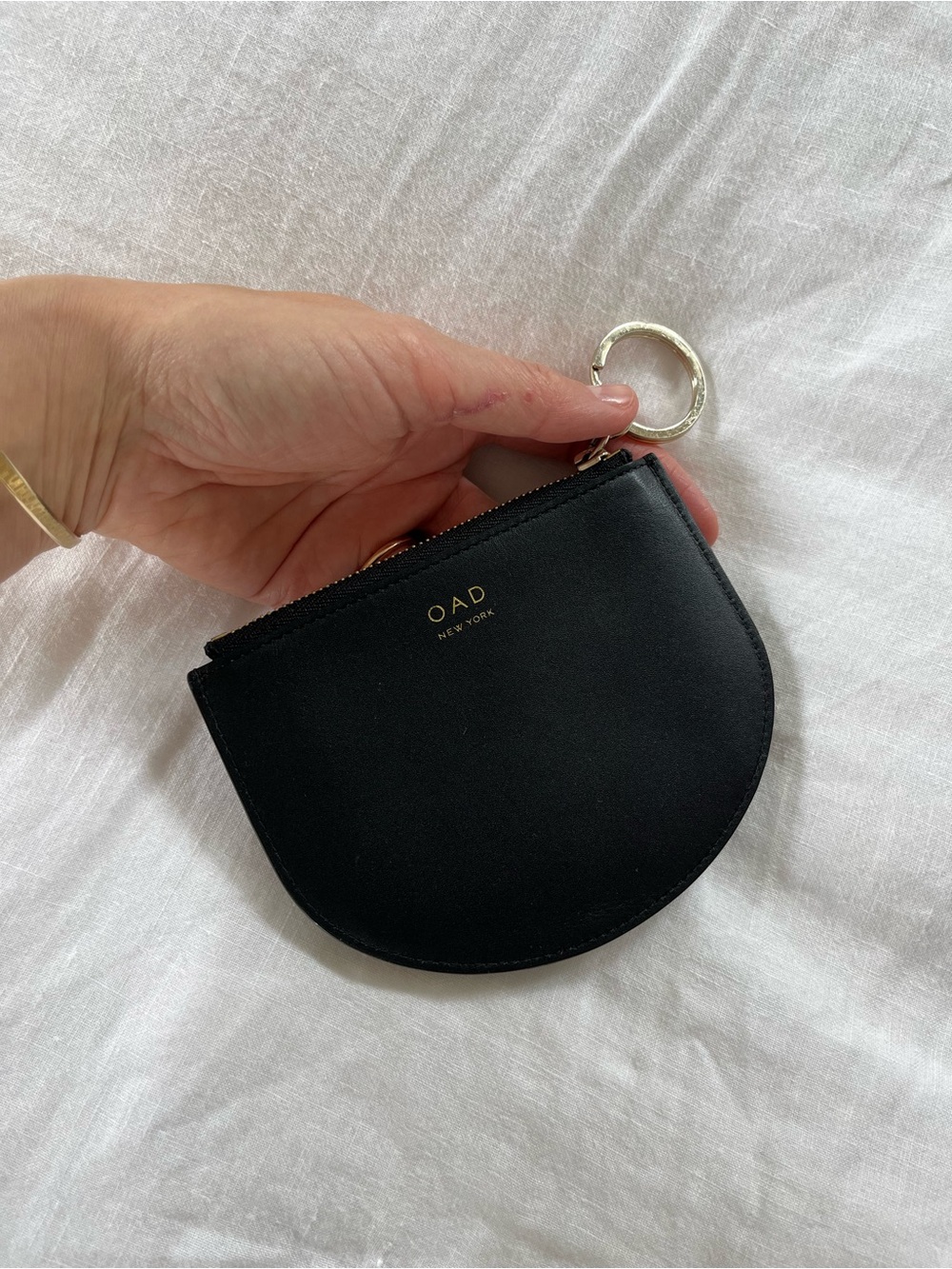 OAD New York Black Half-Moon Key Pouch